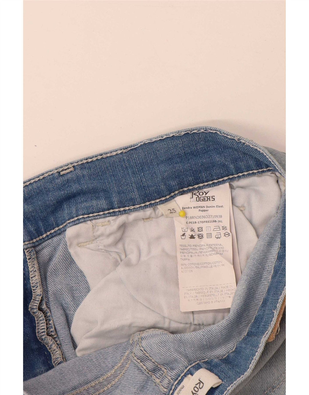 Roy Rogers Jean bootcut vieilli pour femme W25 L28 en coton bleu