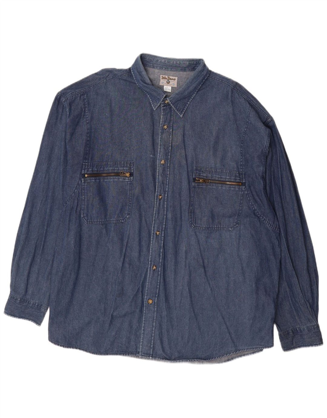 JOHN BANER Chemise en jean pour homme Taille 18 2XL Coton bleu marine