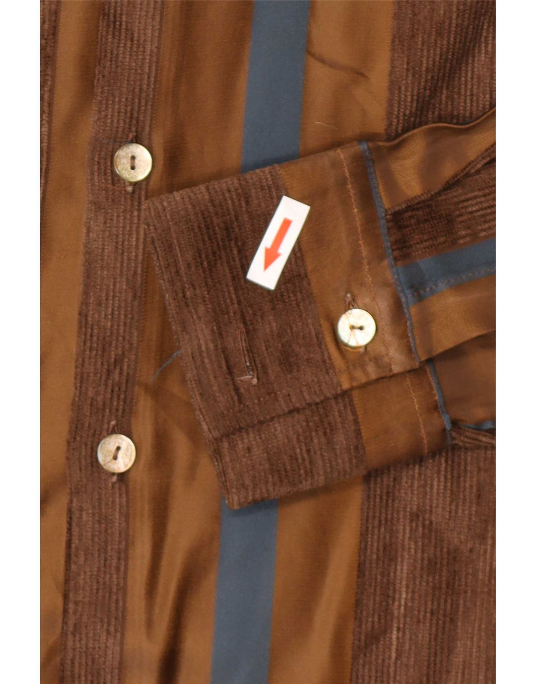 Chemise Homme Vintage Grande Rayée Brune
