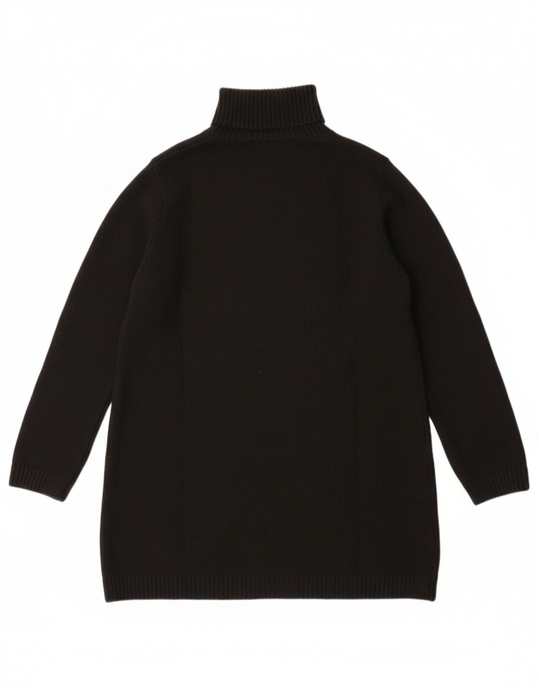 Zara Pull long à col roulé pour femme UK 14 Noir moyen Polyester