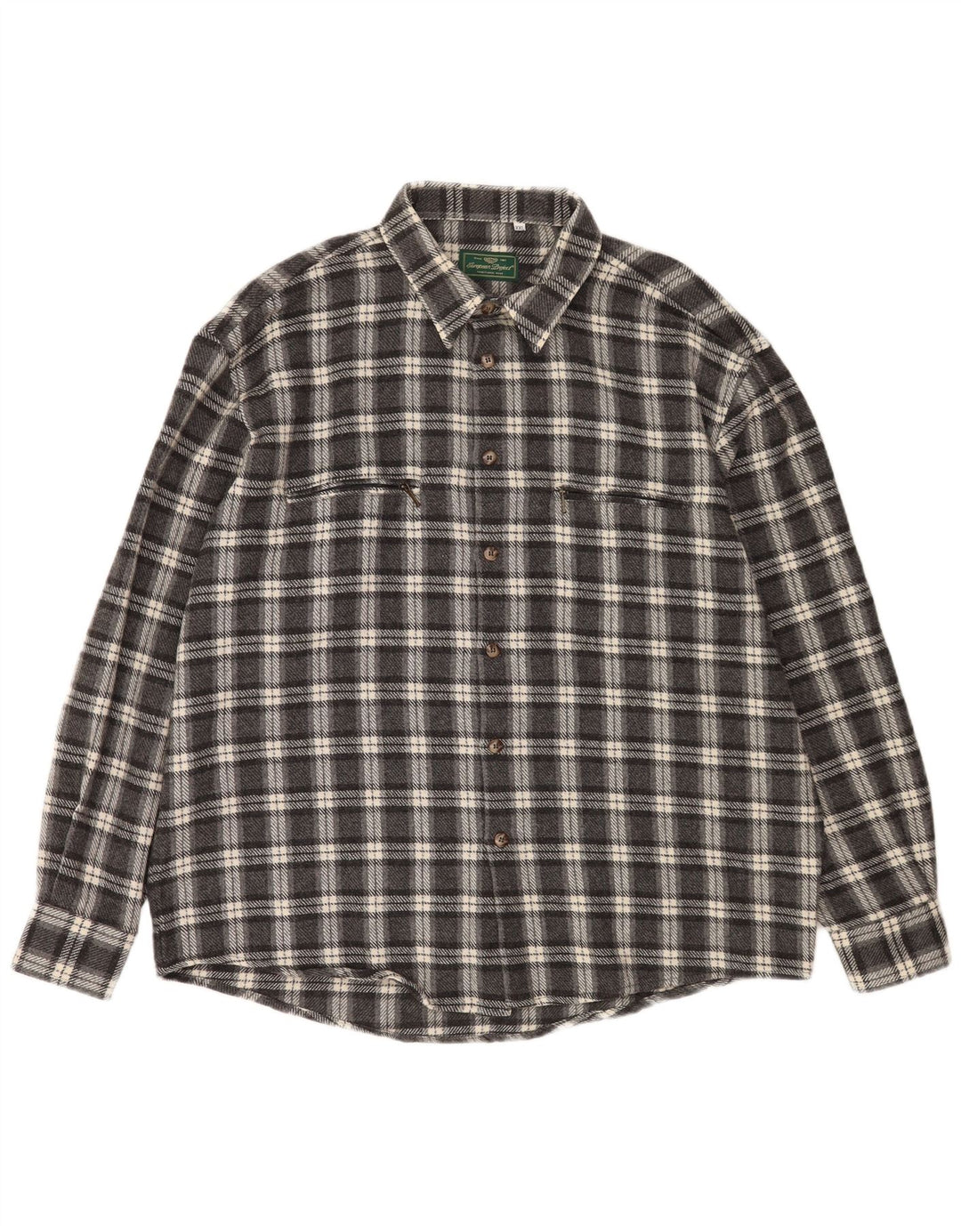 European Project Chemise en flanelle pour homme 2XL Laine à carreaux gris