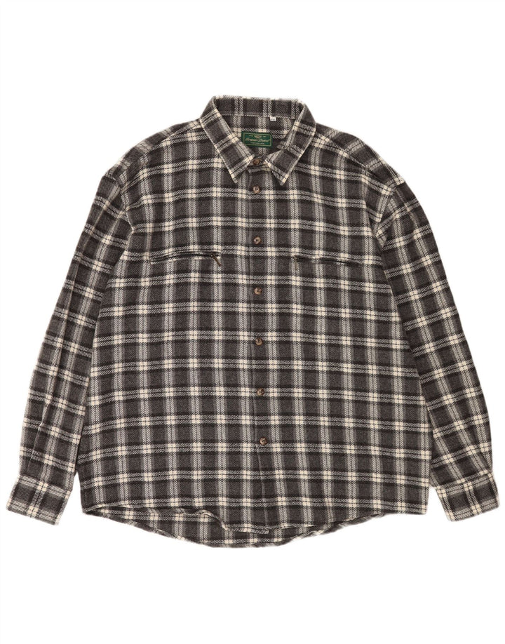 European Project Chemise en flanelle pour homme 2XL Laine à carreaux gris