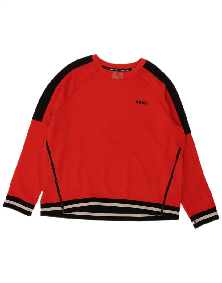 Dkny Sweat-shirt pour femme UK 46 Grand Rouge Colorblock Polyester