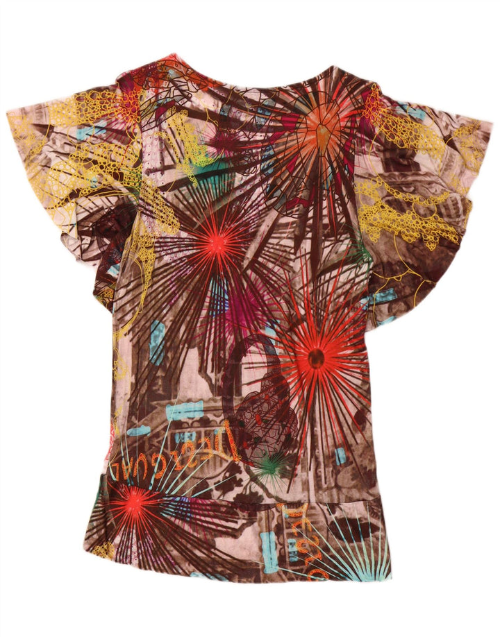 Desigual Chemisier Top UK 18 XL Multicolore Patchwork Viscose Femme