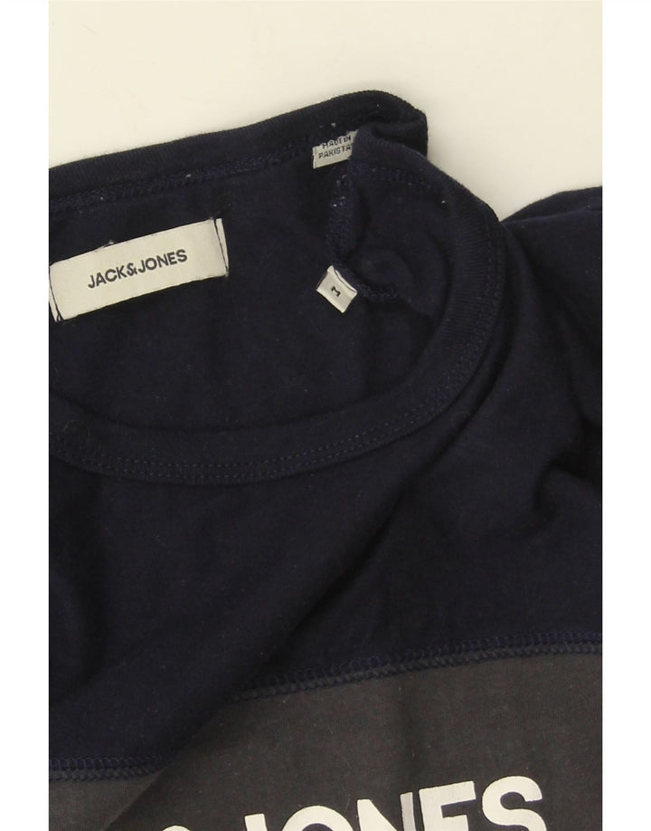 Jack & Jones T-Shirt Graphique Homme Gris Moyen Colourblock Coton