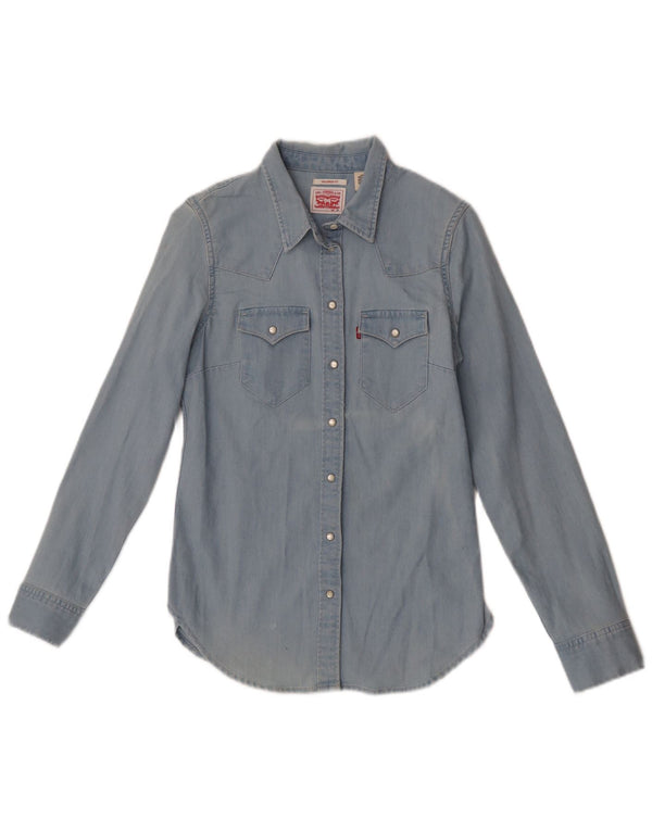 Levi's Chemise En Jean Coupe Ajustée Femme UK 4 XS Bleu Coton