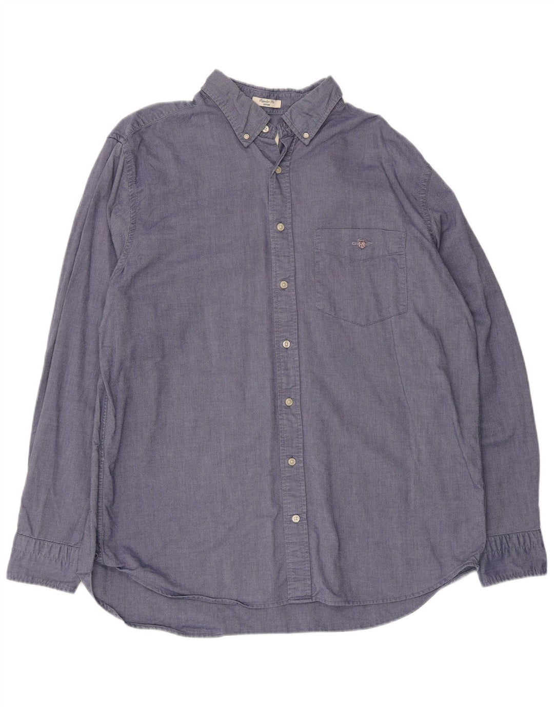 Gant Chemise Regular Fit Homme Taille 45/46 2XL Bleu Coton
