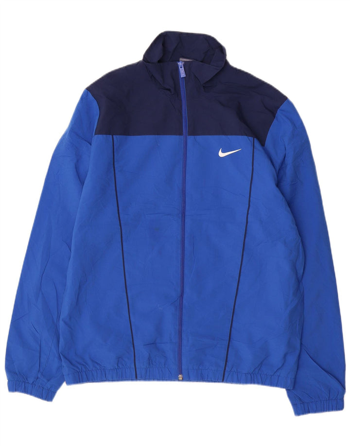 NIKE Veste de survêtement pour homme Large Bleu Colorblock Polyester