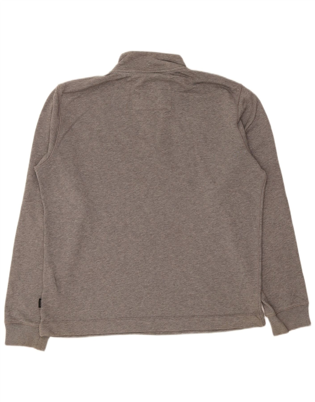 Hugo Boss Hommes Button Neck Sweatshirt Jumper Grand Gris Coton
