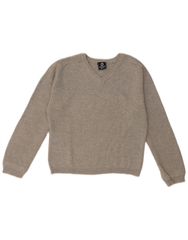 Murphy & Nye Pull court à col en V pour femme Gris moyen UK 12