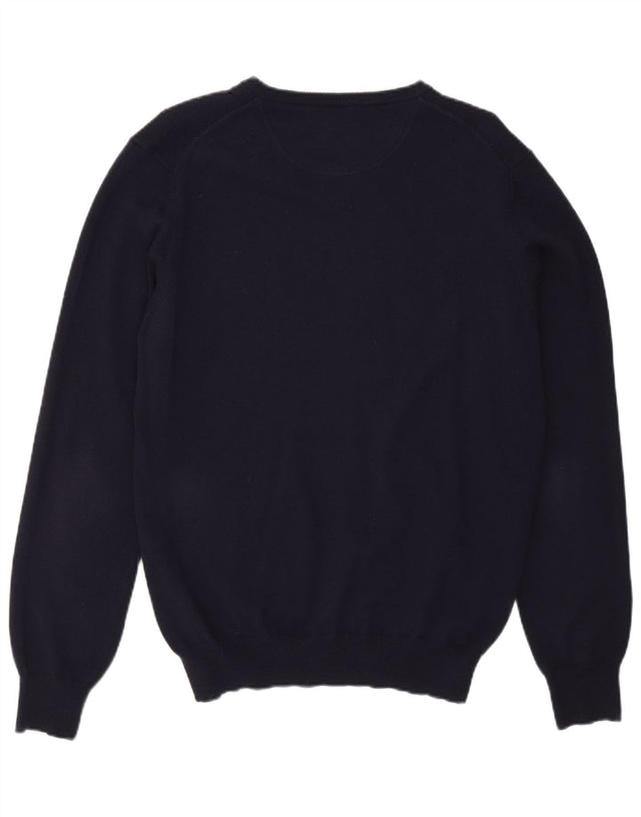HENRY COTTONS Pull col V pour homme, grand, bleu marine