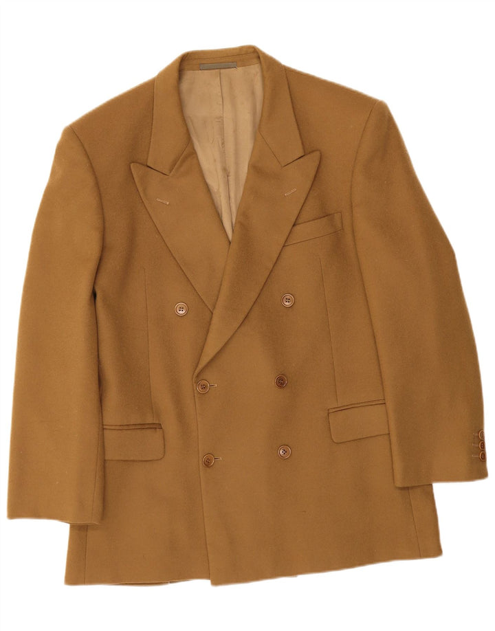 Veste Blazer Double Boutonnage Vintage Homme IT 52 XL Laine Vierge Beige