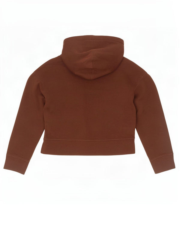 Zara Pull à capuche surdimensionné pour femme UK 10 Petit coton marron
