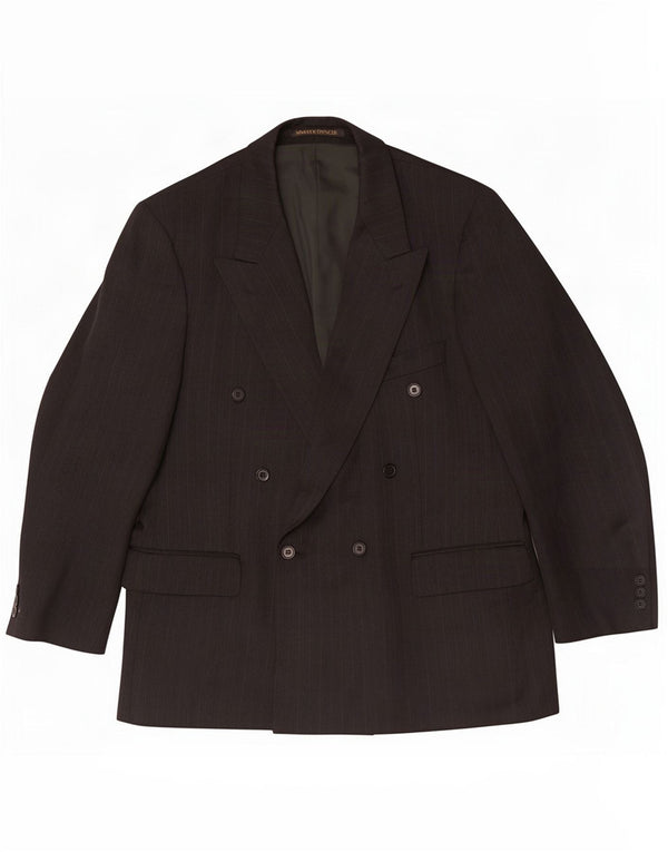 Marks & Spencer Veste blazer courte pour homme UK 42 XL Noir à fines rayures