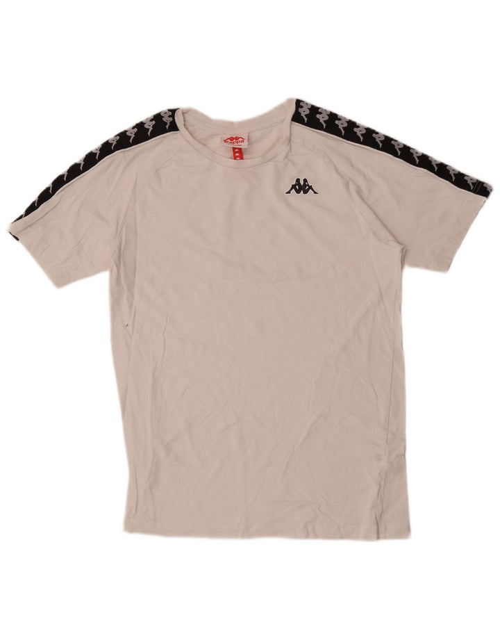 Kappa T-Shirt Graphique Homme Blanc Moyen Coton Colorblock