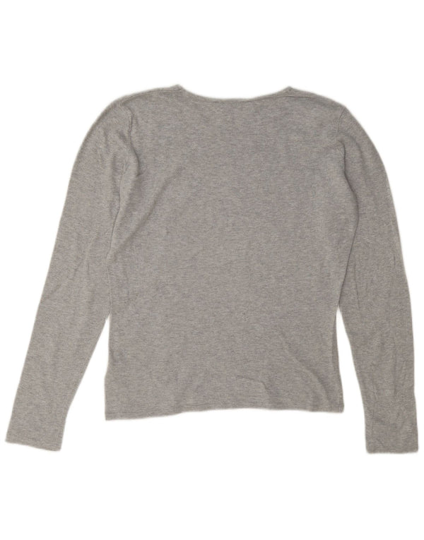 Calvin Klein Jeans Haut à manches longues pour femme UK 10 Petit coton moucheté gris