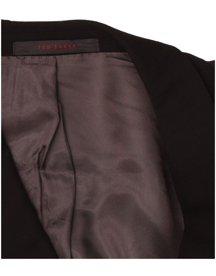 Ted Baker Veste blazer à 3 boutons pour homme US 42 XL Noir Laine vierge