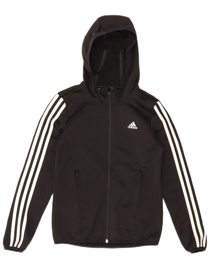Adidas Pull à capuche zippé garçon 9-10 ans Noir