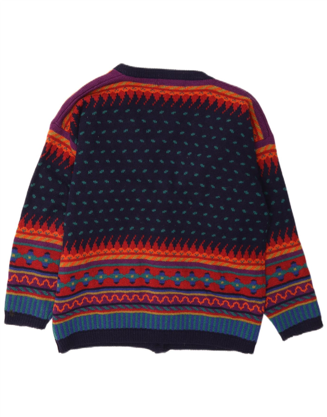 Tulchan Womens Cardigan Sweater UK 14 Moyenne Laine Géométrique Multicolore