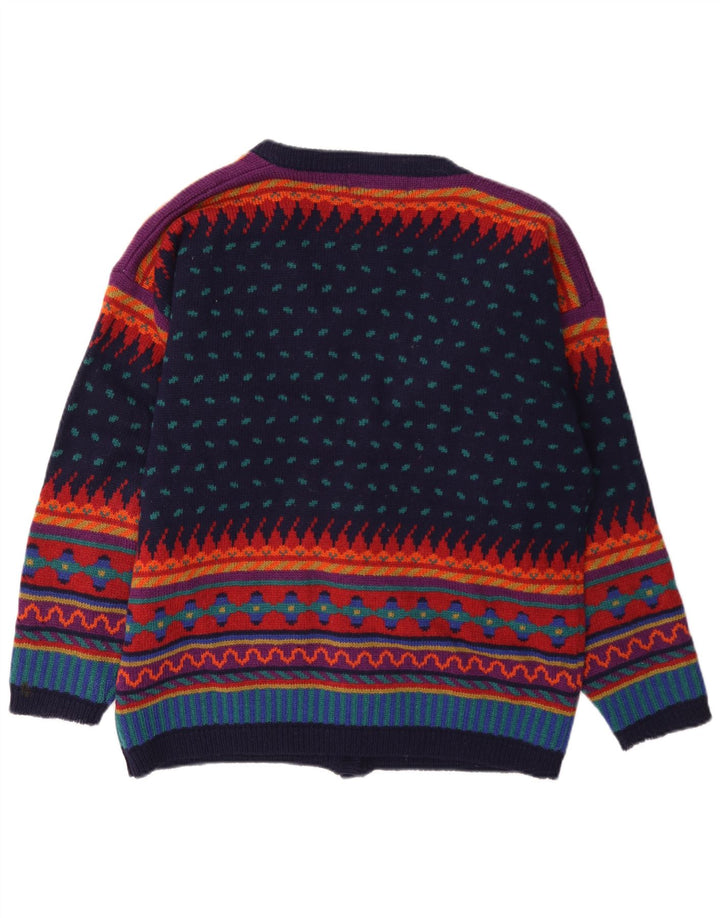 Tulchan Womens Cardigan Sweater UK 14 Moyenne Laine Géométrique Multicolore