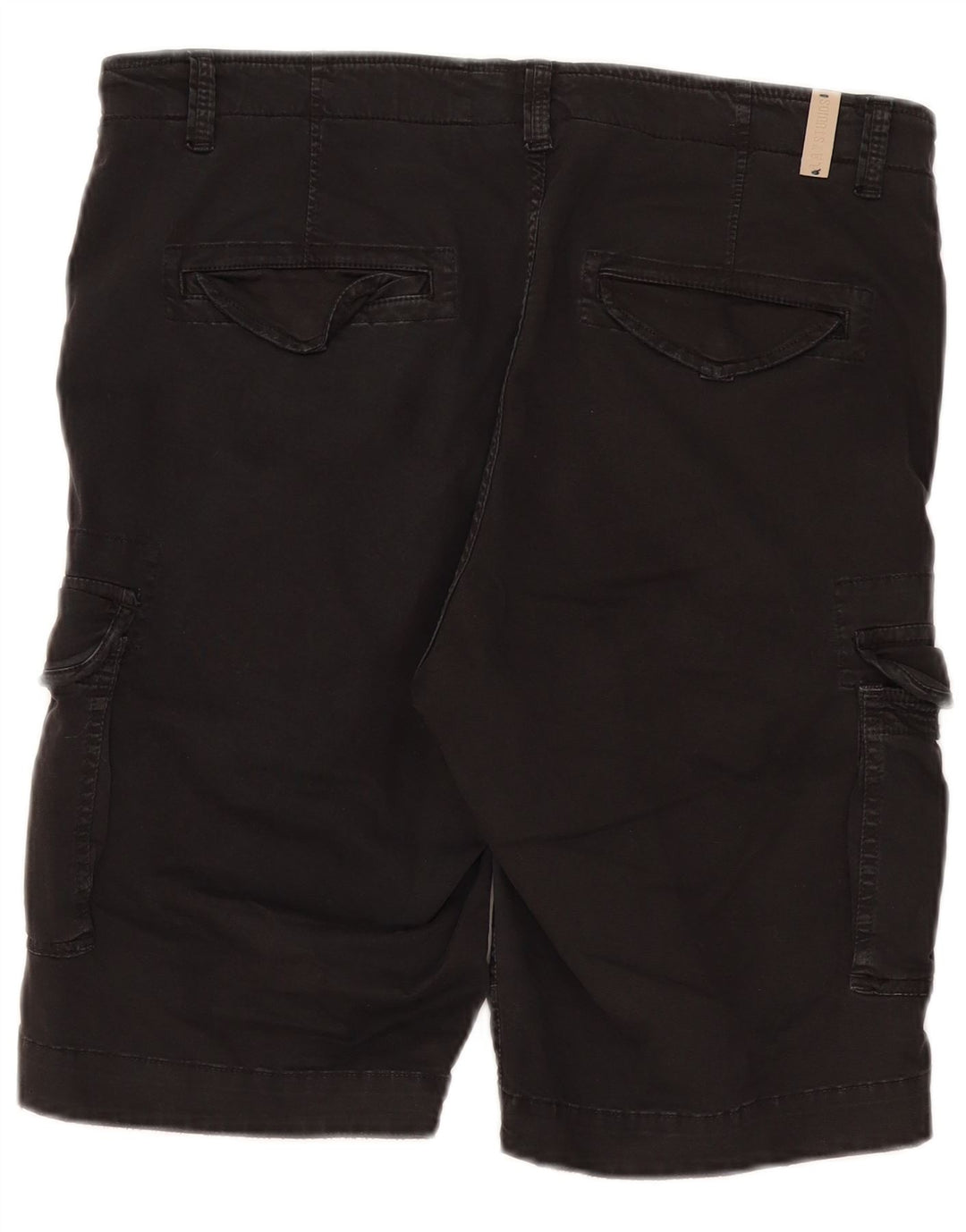 vintage Mens Cargo Shorts IT 50 Grand W38 Coton Noir