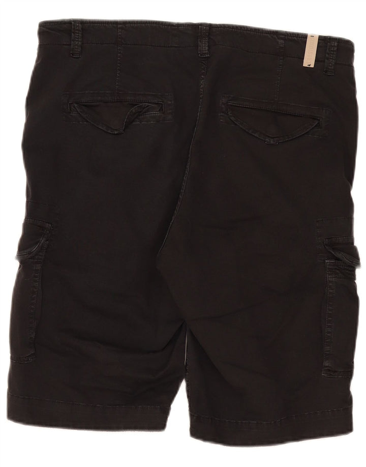 vintage Mens Cargo Shorts IT 50 Grand W38 Coton Noir