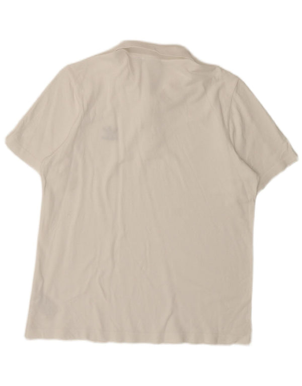 ADIDAS Mens Polo Shirt Medium White Cotton