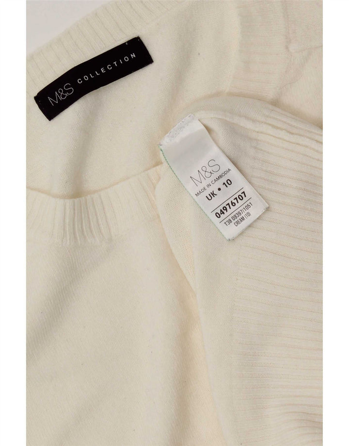 Marks & Spencer Pull à col rond pour femme UK 10 Small Blanc cassé