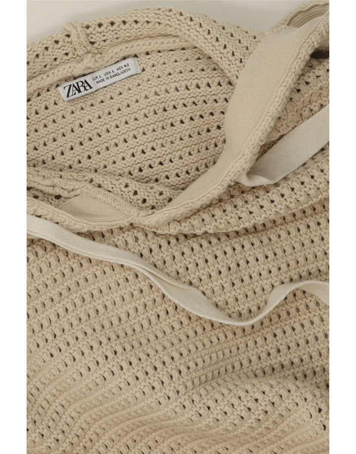 Zara Pull à capuche pour homme Large Beige