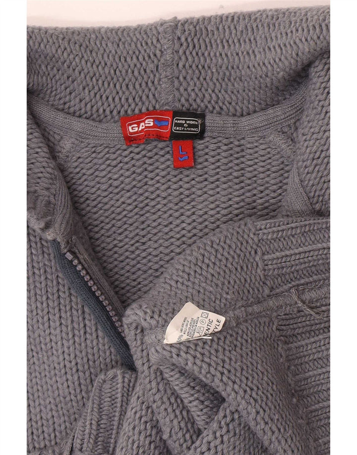 Gas Cardigan à capuche pour homme en laine grise