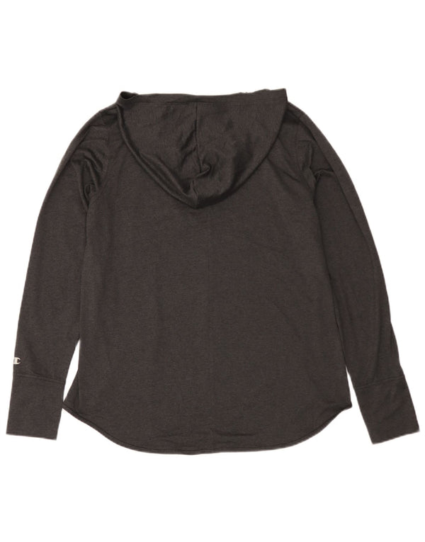 Champion Haut graphique à capuche à manches longues pour femme UK 16 Large Gris