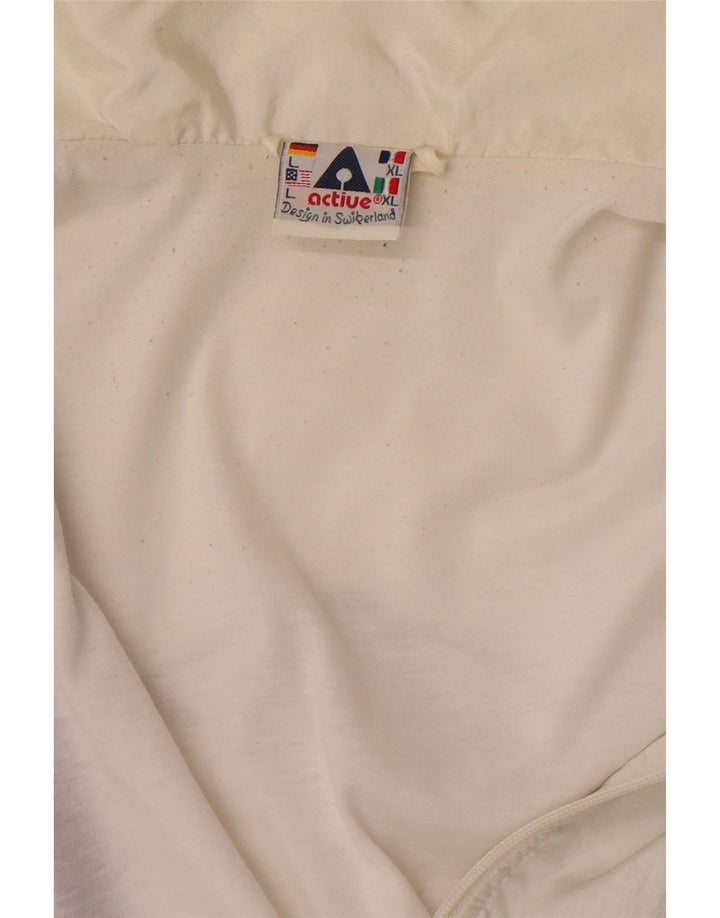 Active Veste de survêtement coupe ample pour homme Large Blanc Colorblock