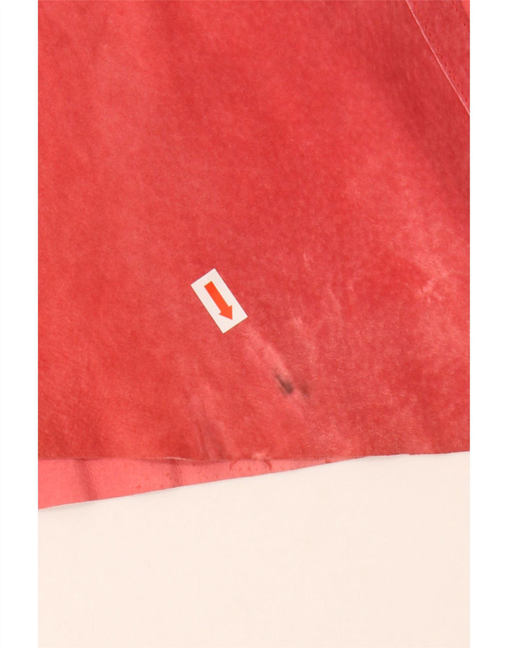 Danier Jupe asymétrique en daim pour femme UK 14 Large W32 Rouge Polyester