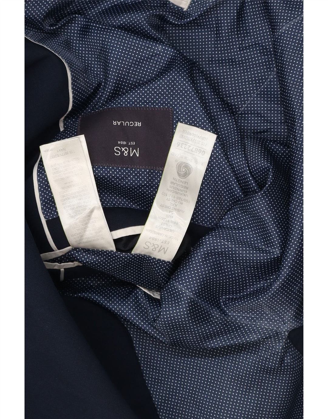 MARKS & SPENCER Veste blazer coupe régulière à 2 boutons pour homme UK 44 XL Bleu marine