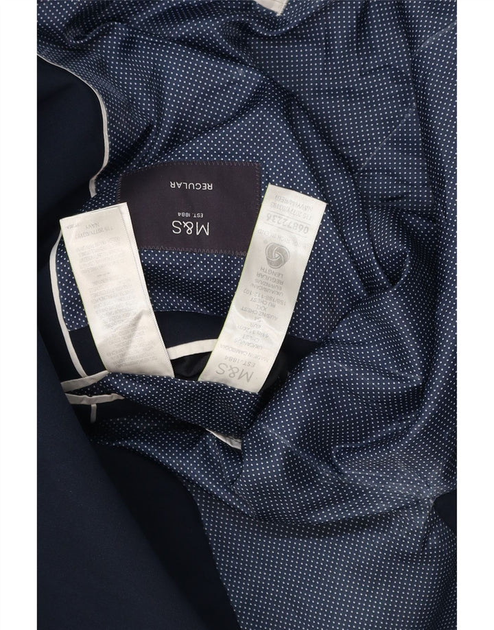 MARKS & SPENCER Veste blazer coupe régulière à 2 boutons pour homme UK 44 XL Bleu marine