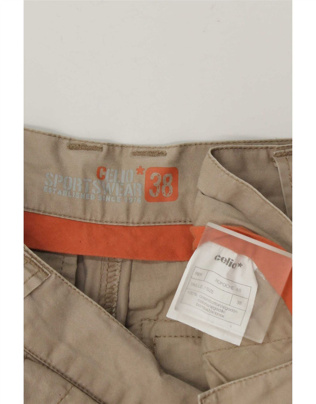 Celio Short Cargo Homme W38 XL Kaki Coton