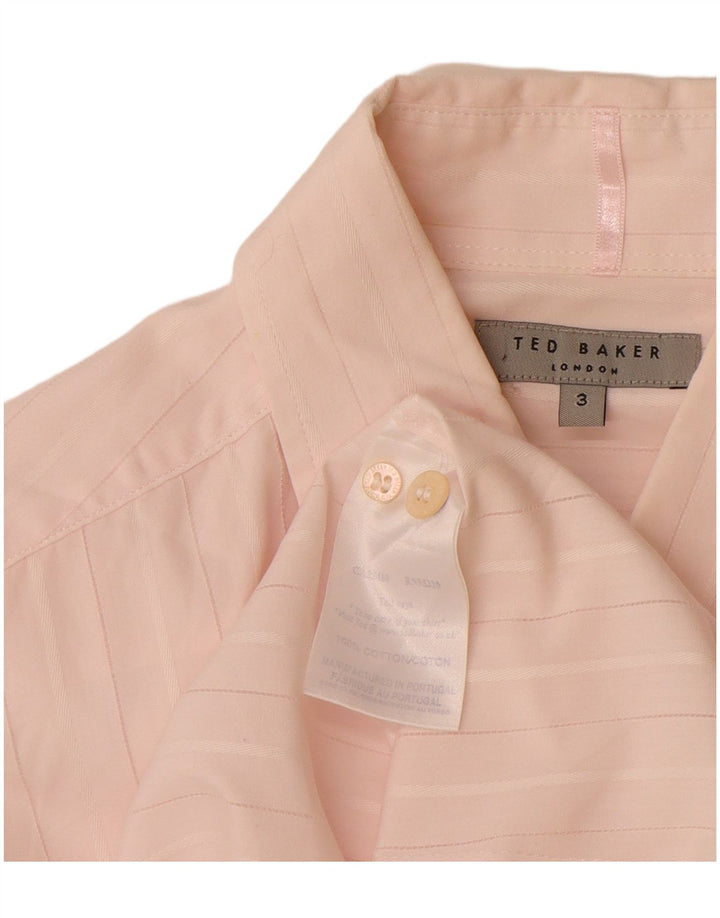 Ted Baker Chemise Homme Taille 3 Coton Rayé Rose Moyen