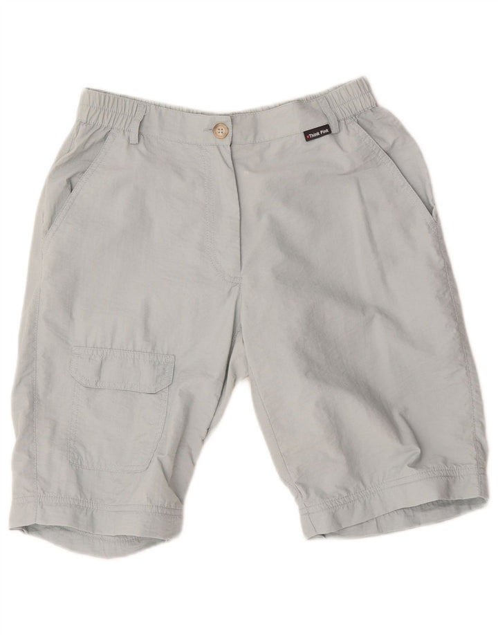 Think Pink Short Cargo Femme IT 44 Moyen W27 Gris Polyester
