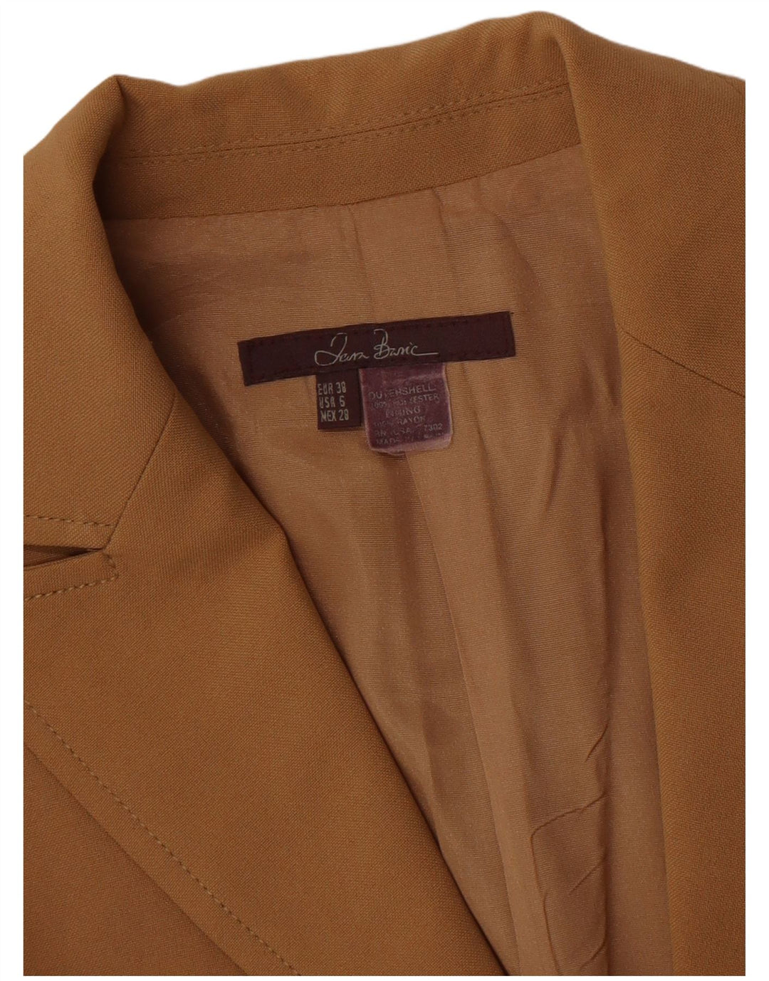 Zara Veste Blazer 2 Boutons Femme EU 38 Petit Beige Polyester