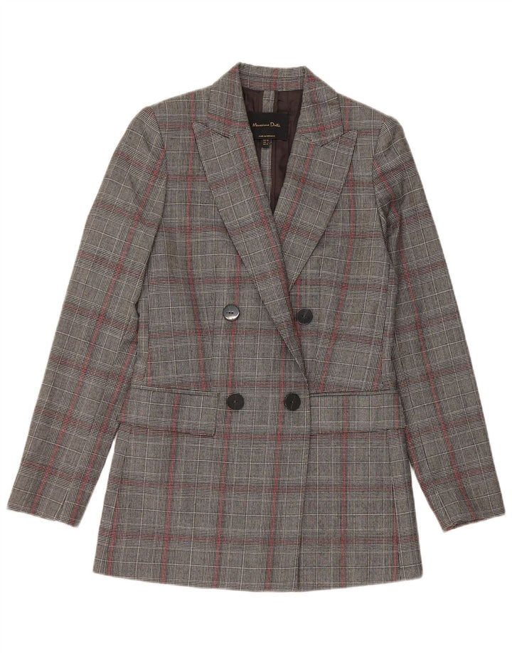 Massimo Dutti Veste blazer longue pour femme EU 34 2XS Gris pied-de-poule