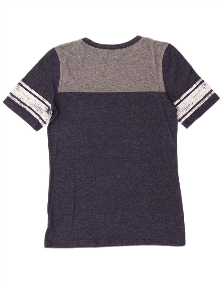 Reebok Femme Graphic T-Shirt Top UK 14 Large Bleu Marine Polyester