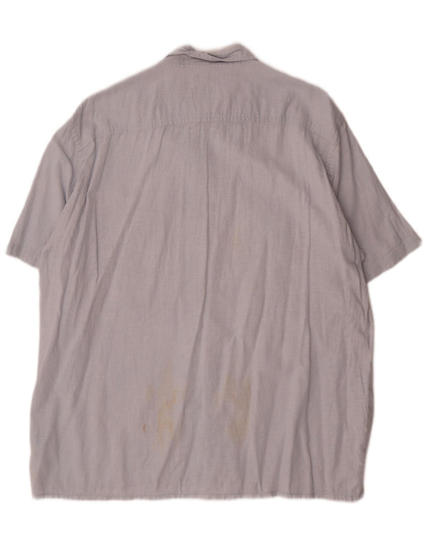 Trussardi Jeans Mens Short Sleeve Shirt 2XL Blue Cotton