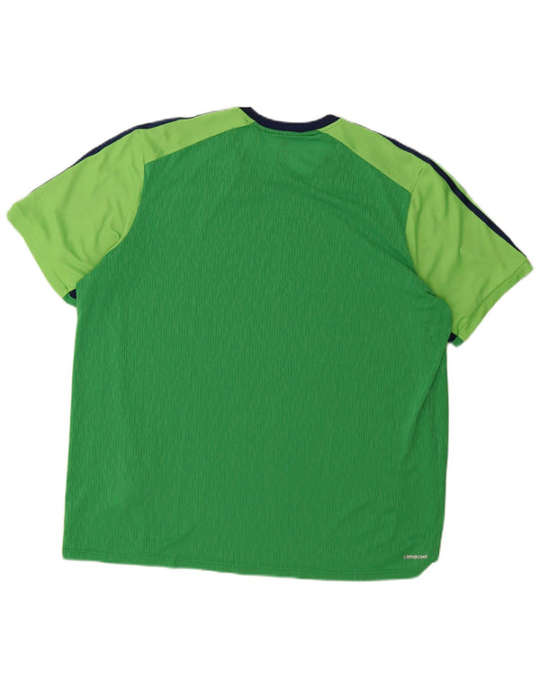 Adidas Hommes Climacool T-Shirt Top 2XL Vert Colorblock Polyester