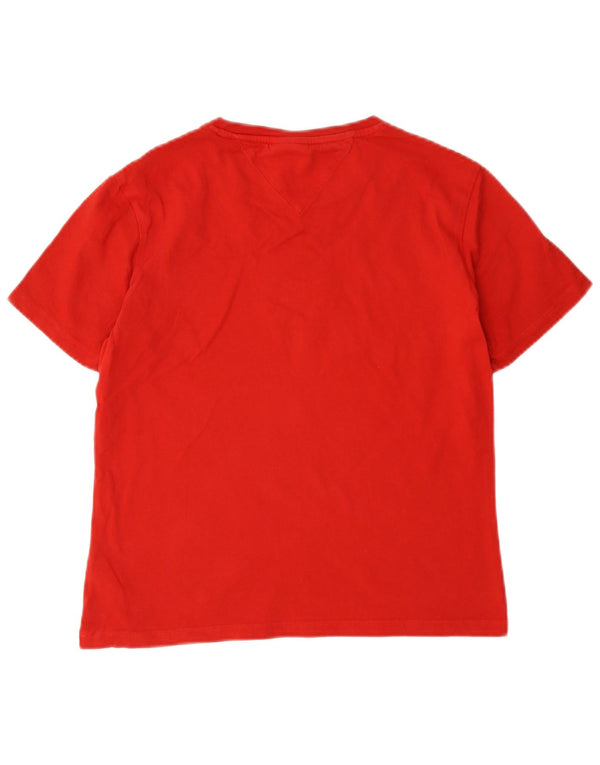 Tommy Hilfiger T-shirt graphique à manches courtes pour femme UK 10 Small Rouge