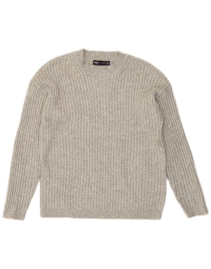Marks & Spencer Pull ras du cou pour femme UK 10 Petit Gris