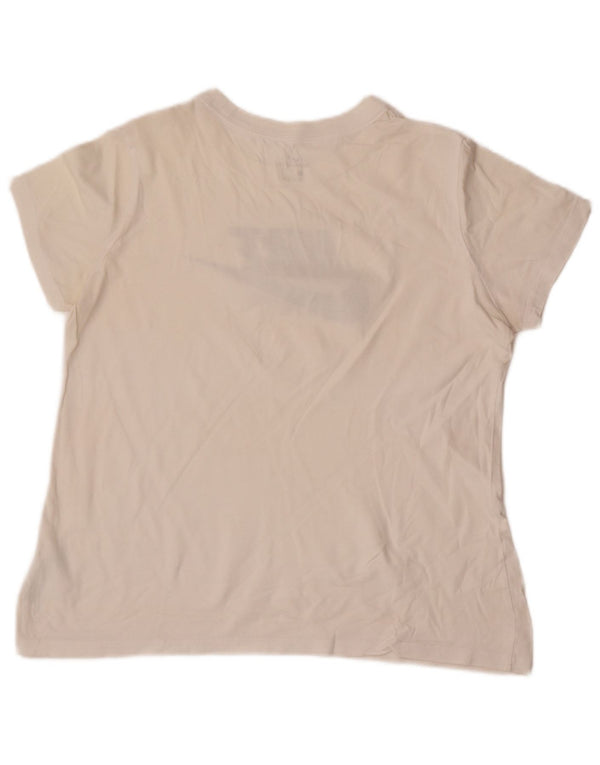 Nike T-shirt graphique pour femme UK 16 Large Blanc Coton