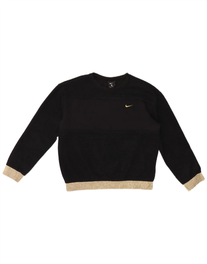 Nike Sweat-shirt surdimensionné pour femme UK 6 XS Noir Colorblock Polyester