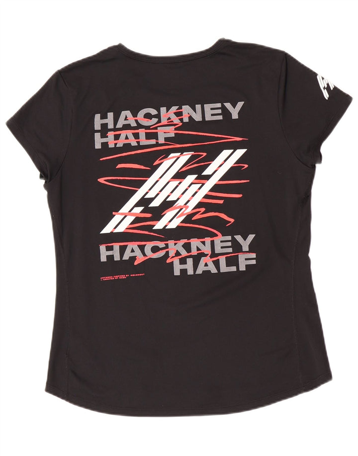 Nike Womens Dri Fit Graphic T-Shirt Top UK 16 Large Noir Polyester