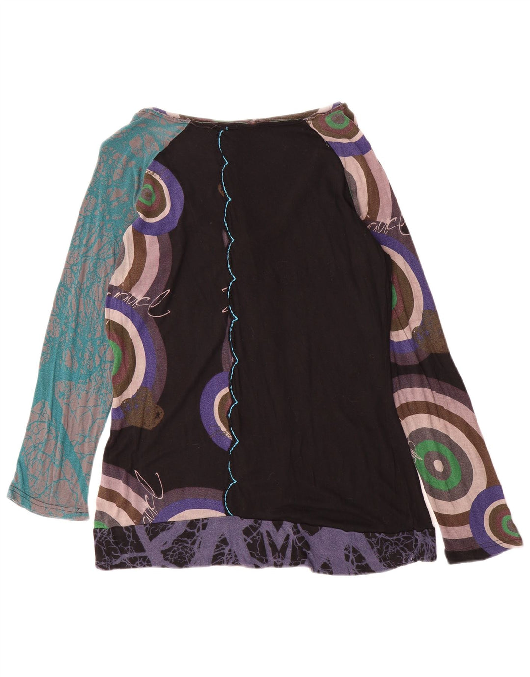 Desigual Femme Tunique à Motif Abstrait UK 18 XL Viscose Multicolore
