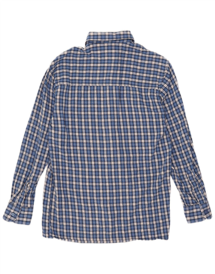 Follie Chemise en flanelle pour homme Taille 39/40 Coton à carreaux bleu moyen